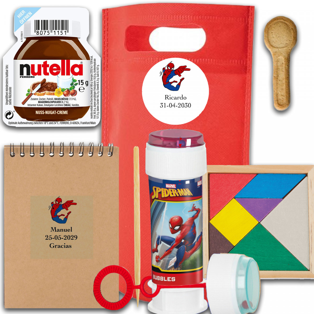 Spiderman, regalos niños personalizados para cumpleaños, comuniones, bautizos y bodas