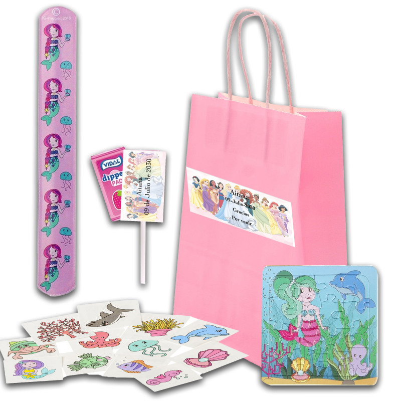 Princesas, bolsa piñata con detalles infantiles divertidos