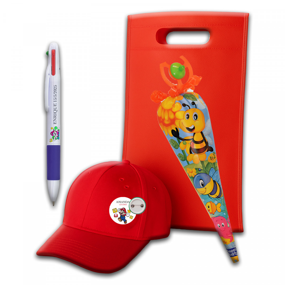 Mario Bros, pack para niños con gorra y chuches