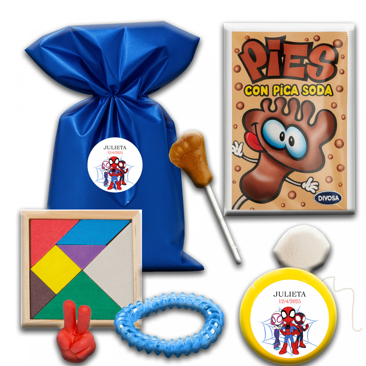 Spidey y su superequipo, pack infantil personalizado para detalles de eventos