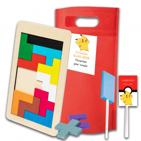 Pokémon pack para invitados personalizados educativo y sabroso