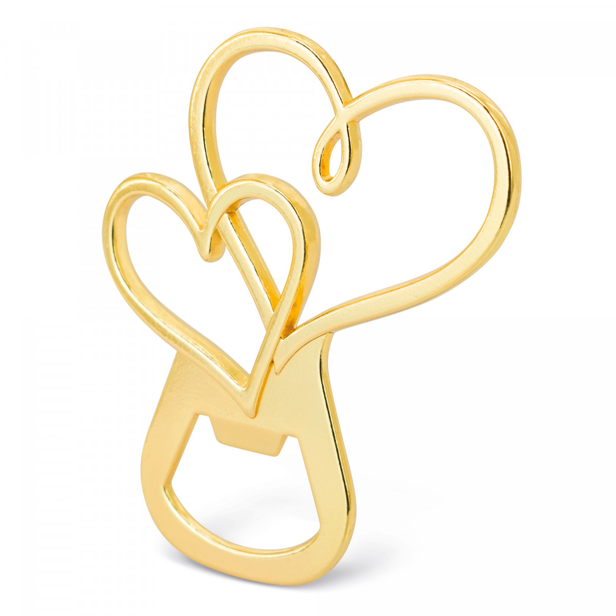 Abridor de botellas dorado corazón