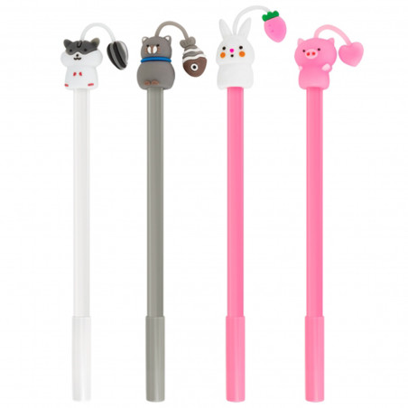 Pack 40 unidades, bolígrafos kawaii animales