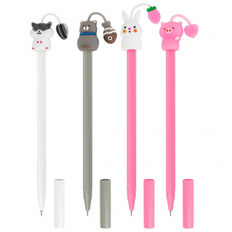 Pack 40 unidades, bolígrafos kawaii animales