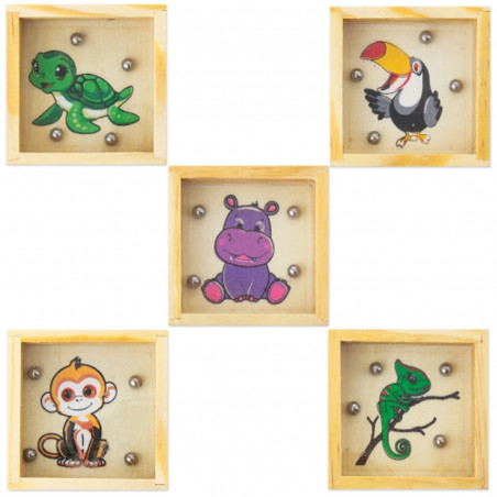 Laberinto de madera en set de 5 unidades diferentes