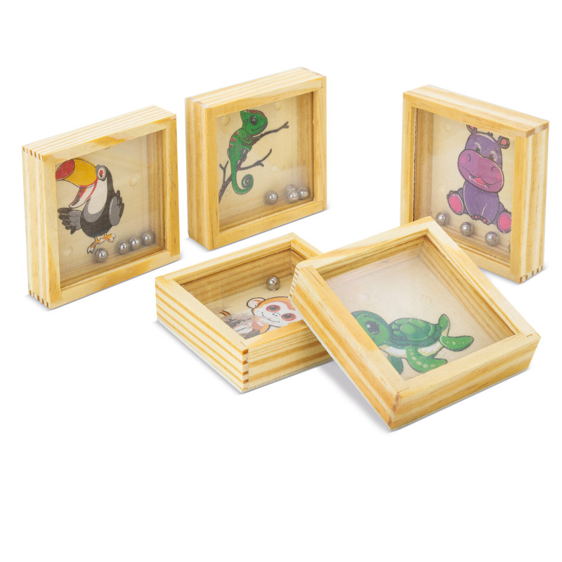 Laberinto de madera en set de 5 unidades diferentes