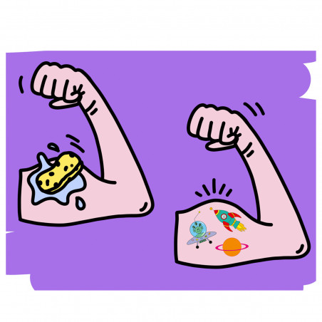 Tatuaje espacial para fiestas infantiles de 5x5 cm con divertidos diseños