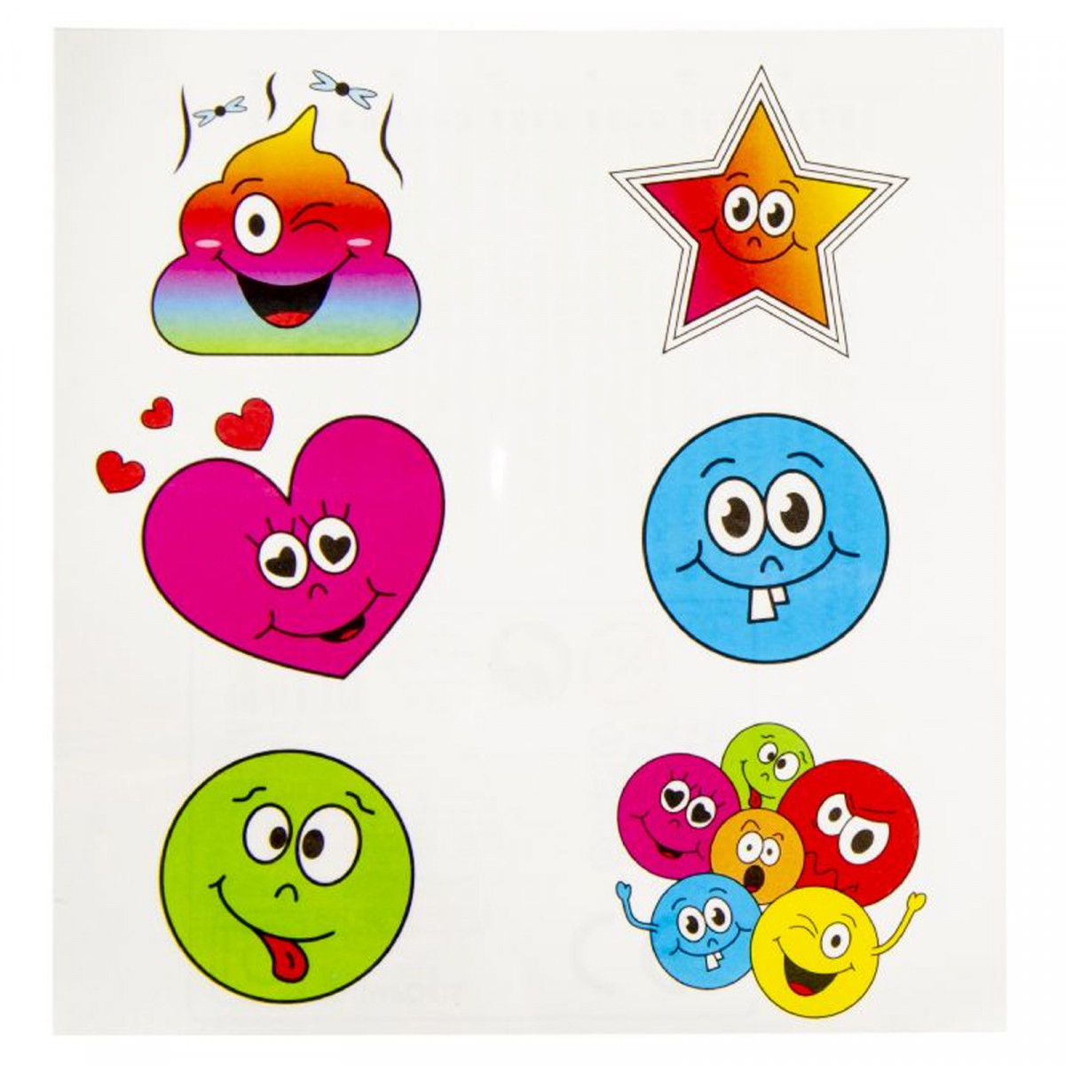 Emojis, tatuajes infantiles con caritas divertidas