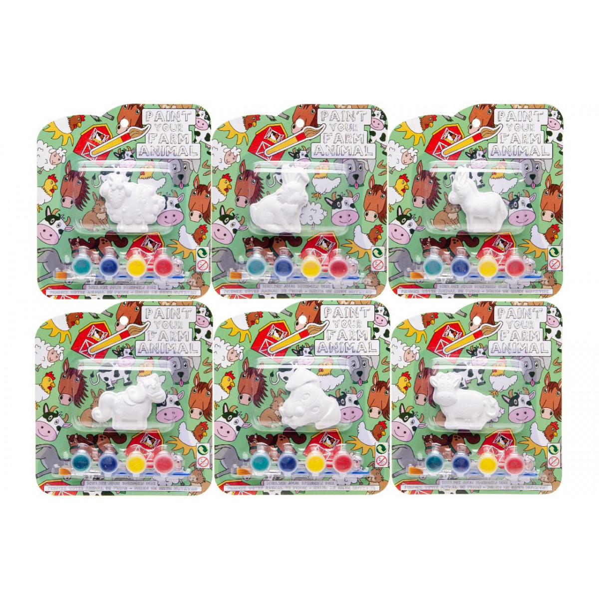 Set para pintar escayola infantil, animal de granja