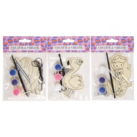 Set de pintura con figura de madera para niños