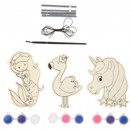 Set de pintura con figura de madera para niños