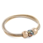 Pulsera elástica para mujer con abalorios dorados y brillantes Elegancia y comodidad en un solo accesorio