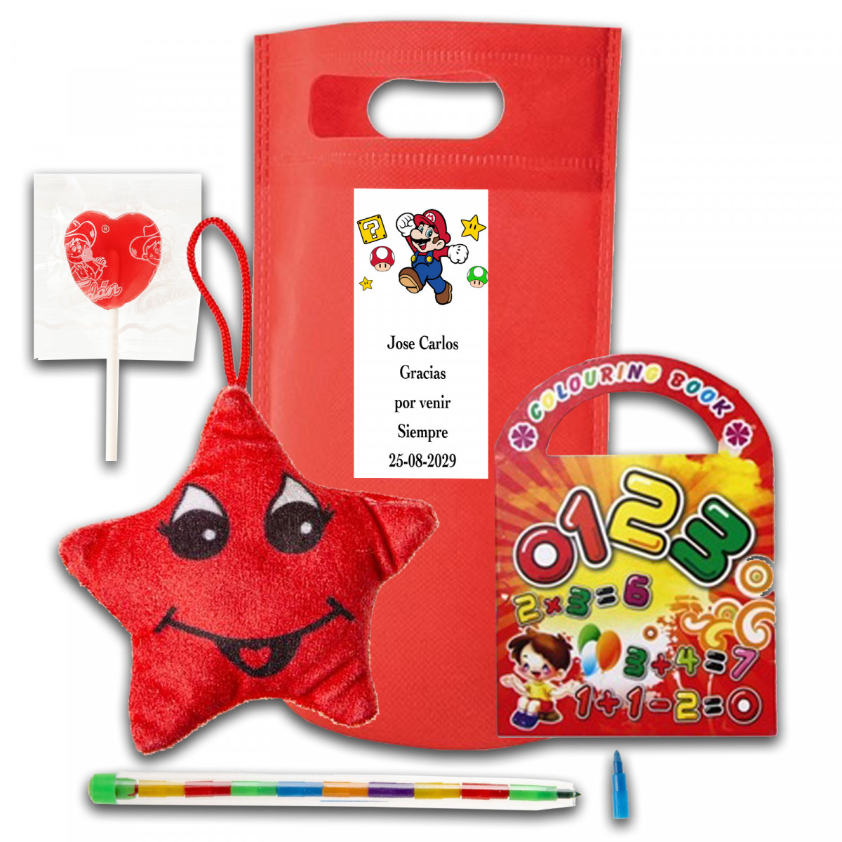 Súper Mario Bros, bolsa de regalos para invitados de fiestas infantiles