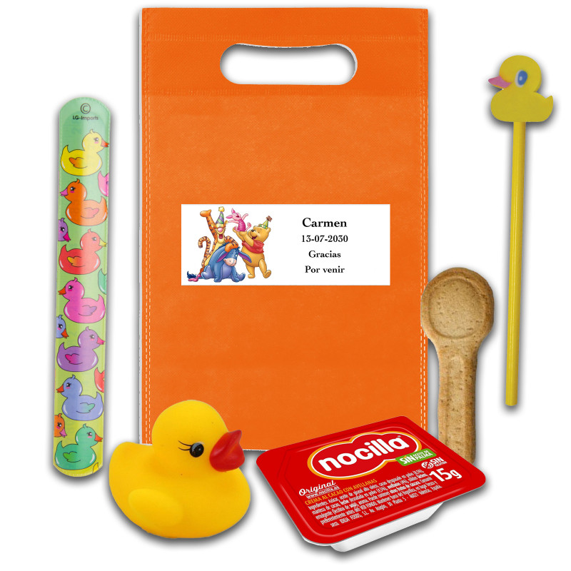 Winnie the Pooh, bolsa con productos infantiles y diseño personalizado