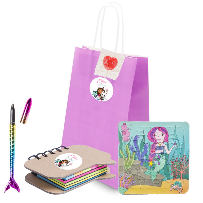 Gabby Gato set con bloc de notas bolígrafo y puzzle