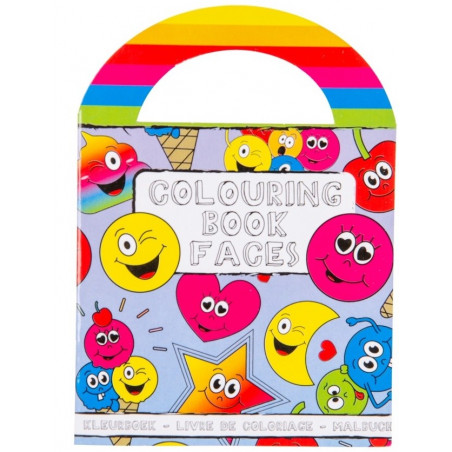 Emojis pack temático con libro para colorear llavero y chuche
