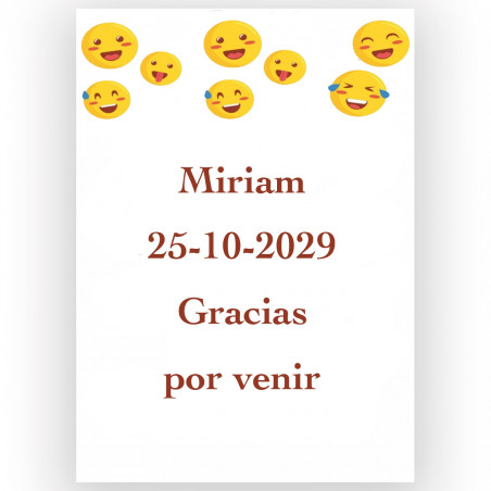 Emojis detalle infantil con juegos dulces y bolsa personalizada