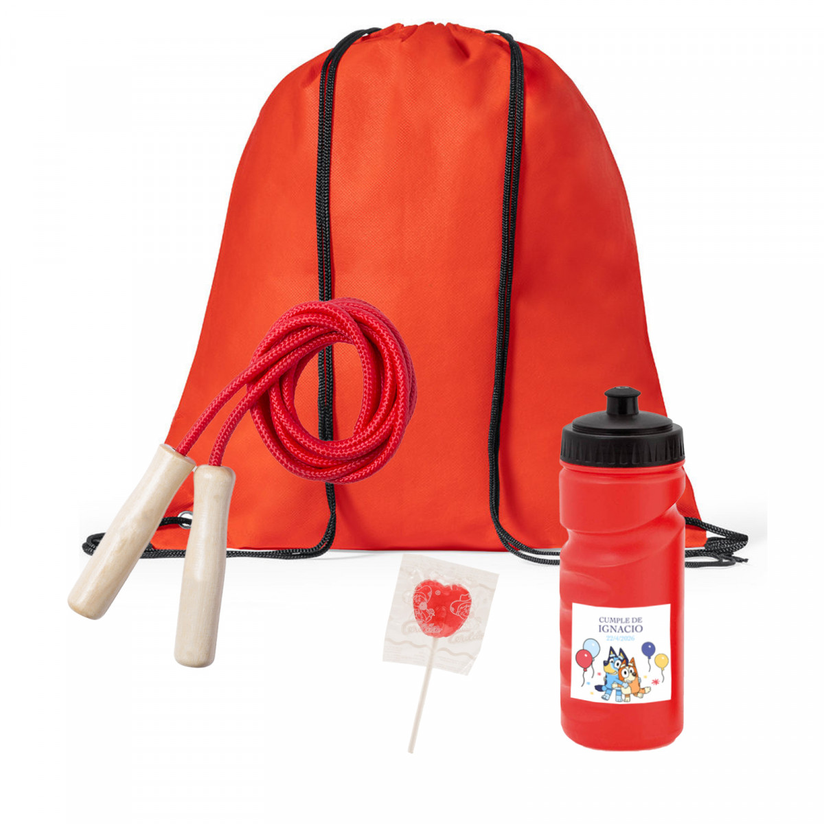 Bluey y Bingo set deportivo para niños personalizado