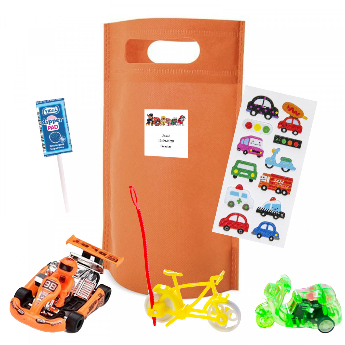 Patrulla Canina bolsa de regalo infantil con juguetes y pegatinas