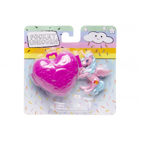 Unicornio de juguete con estuche corazón