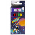 Lápices de colores en caja espacial