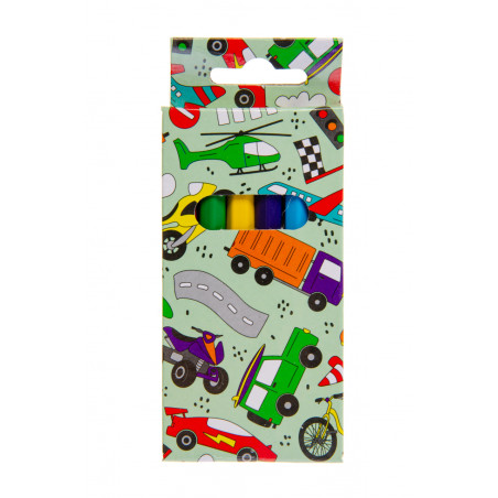 Lápices de colores en caja de automóviles