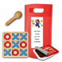 Mario bros juego tres en raya con nocilla y galleta