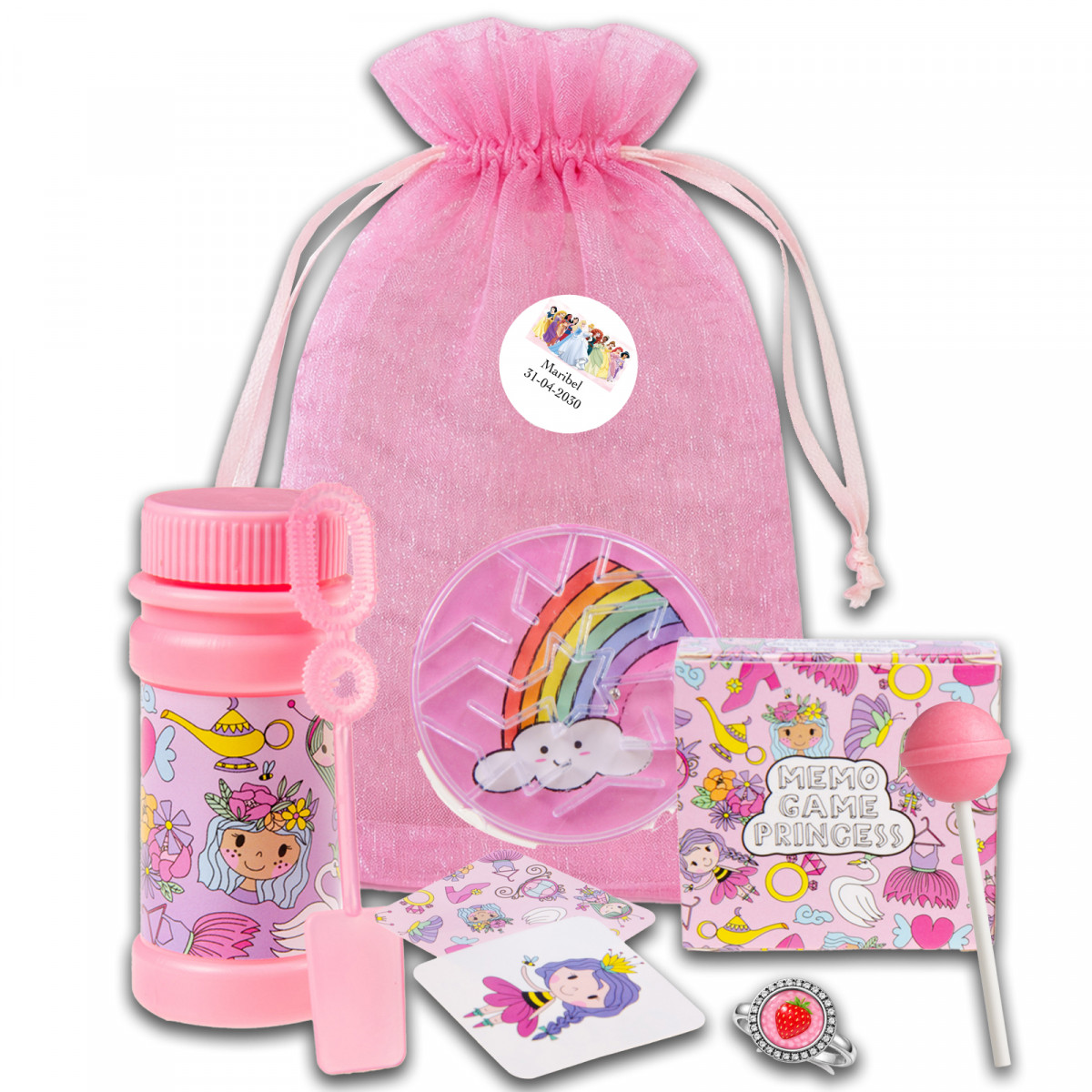Princesas pack de detalles para invitadas a celebraciones infantiles