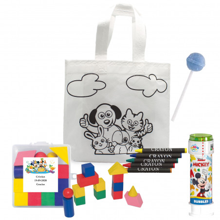 Disney puzzle geométrico pompero y bolsa para pintar