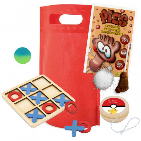Pokemon detalles para invitados con juegos de madera y chuche