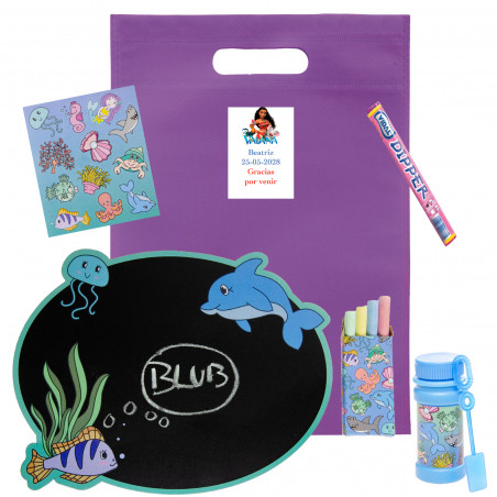 Vaiana Moana bolsa morada personalizable con detalles creativos