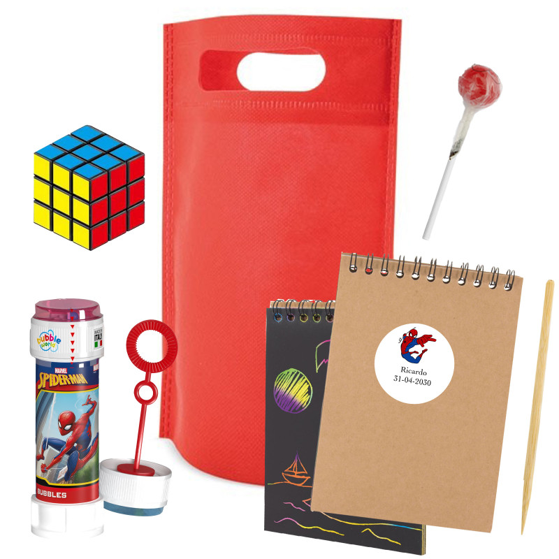 Spiderman libreta scrapy pompero y cubo de habilidad