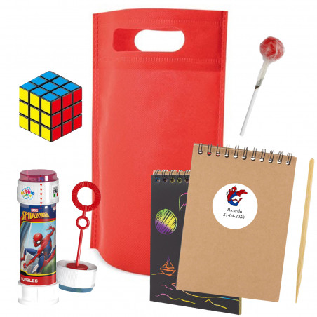 Spiderman libreta scrapy pompero y cubo de habilidad