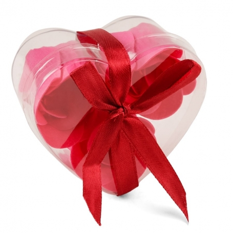 Rosas de Jabón en Estuche con Forma de Corazón Detalle Romántico y Elegante