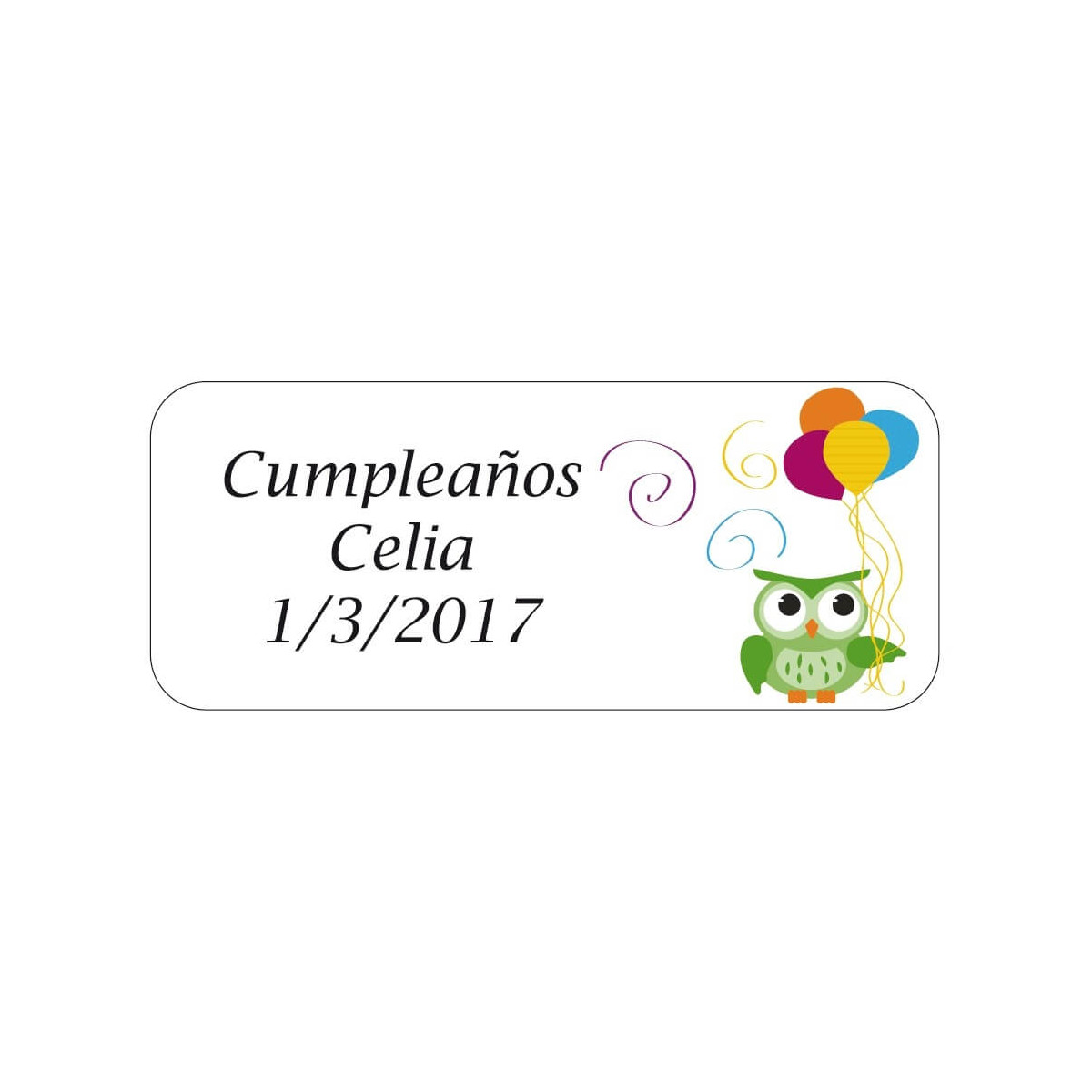 Etiqueta personalizada para eventos diseño buho