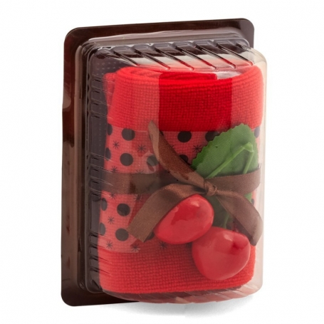 Toalla en forma de pastel personalizada ideal para clientes