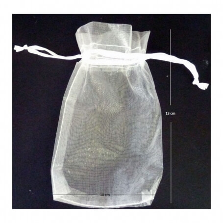 Pulsera en bolsa de organza con símbolo infinito y adhesivo personalizado