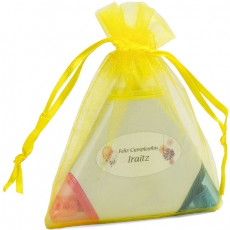 Marcador Tricolor Personalizado Con Adhesivo En Bolsa De Organza