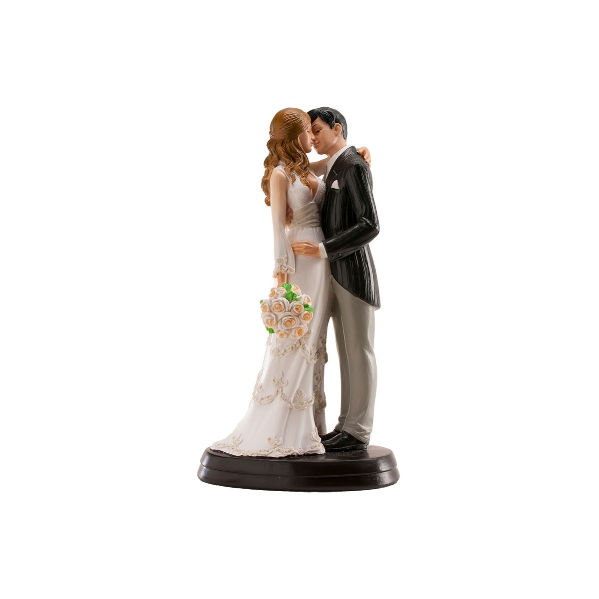 Figura Para Tarta Pareja de Novios Pelo Moreno de La Mano