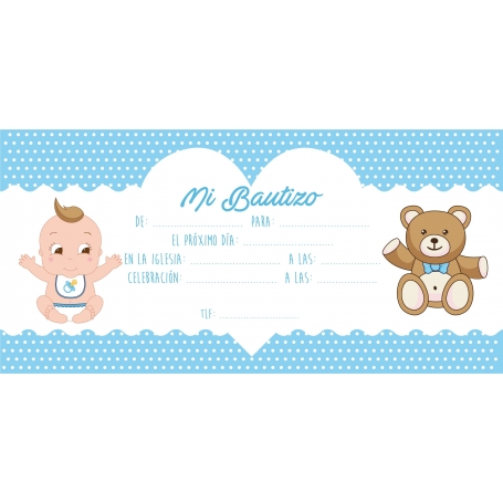 Invitaciones De Bautizo Niño