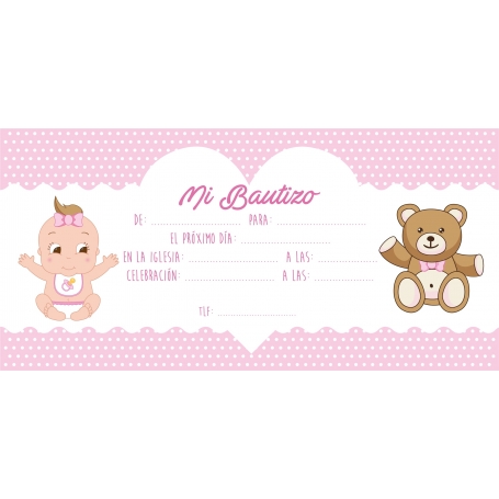 Invitaciones De Bautizo Niña Original