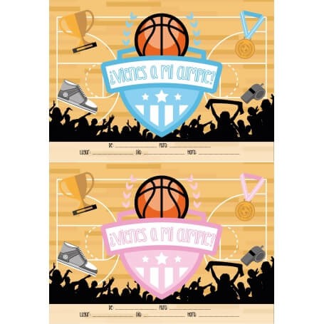 Invitación Cumpleaños Baloncesto