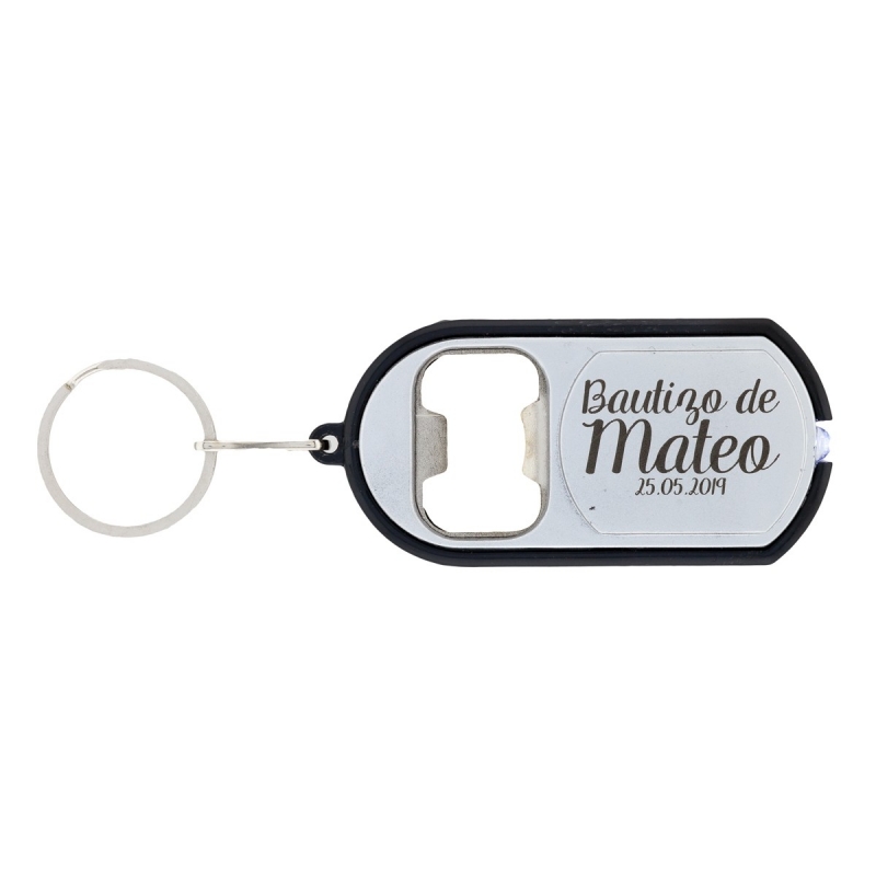 Llavero Abridor Personalizado para Bautizo grabado a láser