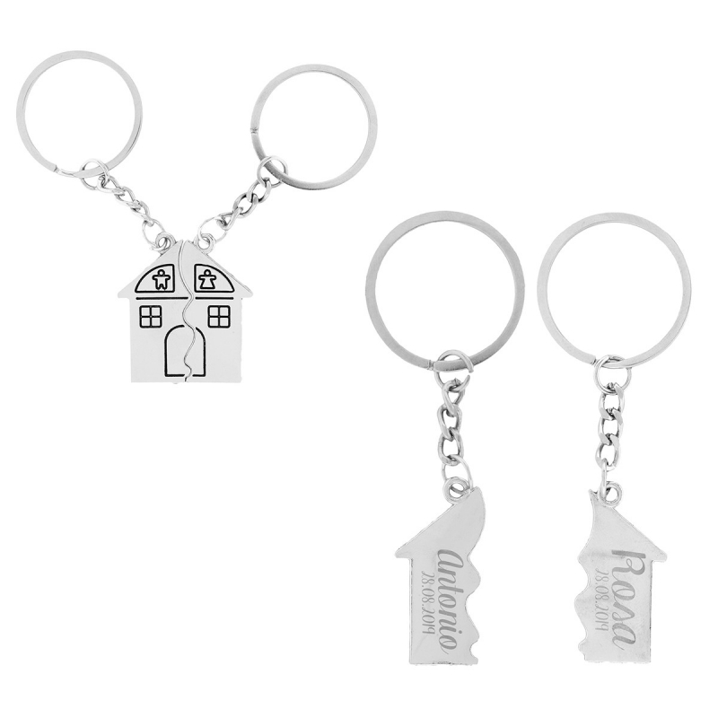 Pareja llaveros nueva casa ♥ Llaveros casa nueva personalizados