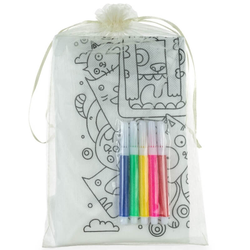 Delantal para colorear en bolsa de organza