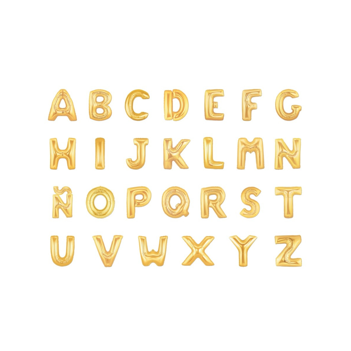 Globos de letras doradas