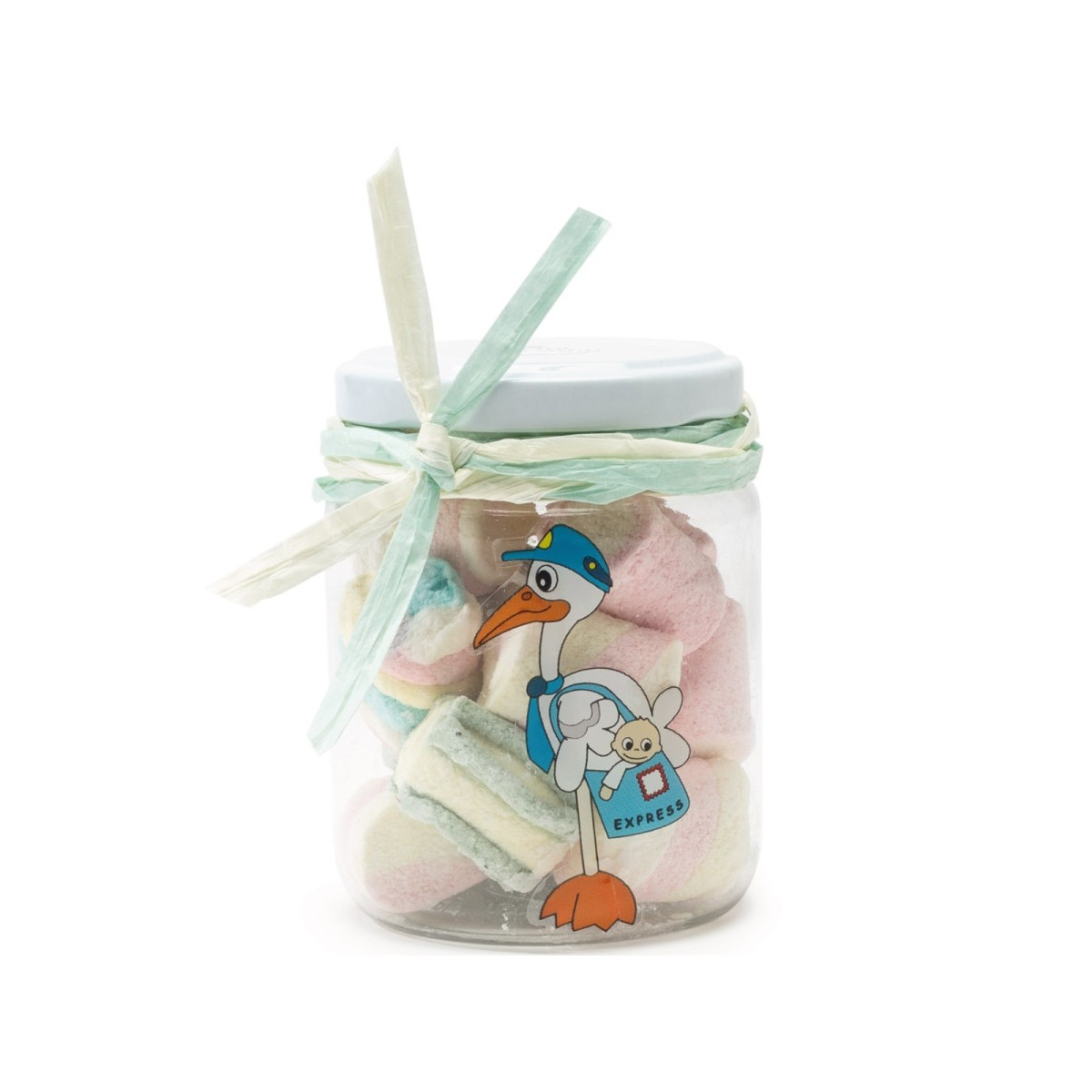 Tarro de chuches para bautizo personalizado
