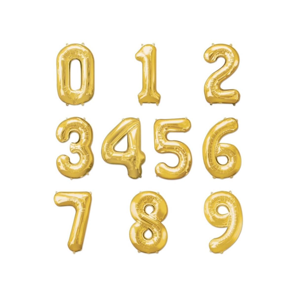 Globos de números dorados