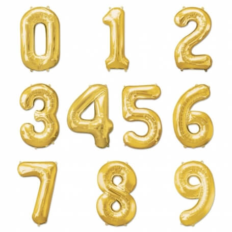 Globos De Números Dorados