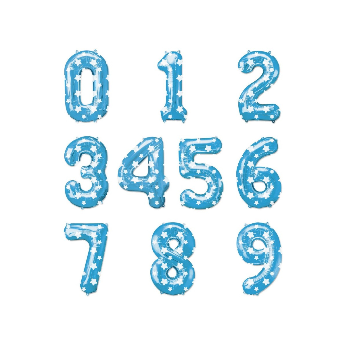 Globos azules de números